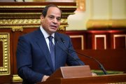 El presidente egipcio, Abdelfatah al Sisi, durante el discurso de investidura con el que inaugura su segundo mandato-PERIODICO (EFE)