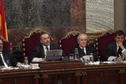 El tribunal que juzga a los líderes y políticos catalanes en el Supremo.-EFE