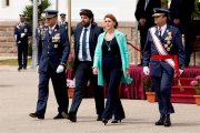 López Miras, hoy, junto a Cospedal en el aniversario de la Academia de San Javier-MARCIAL GUILLEN (EFE)