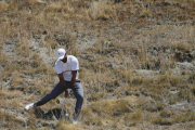 Tiger Woods trata de devolver la pelota a la calle en el octavo hoyo de Chambers Bay durante la segunda jornada del Abierto de EEUU.-AP / MATT YORK