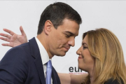Pedro Sánchez y Susana Díaz, el pasado mes de junio en Sevilla.-JULIO MUÑOZ