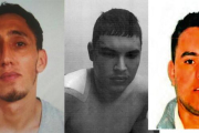 De izquierda a derecha, los tres principales procesados por los atentados de Catalunya de agosto de 2017: Driss Oukabir, Mohamed Houli Chemlal (al poco de ser rescatado por los bomberos tras la explosión del chalé de Alcanar) y Said Ben Iazza.-EL PERIÓDICO