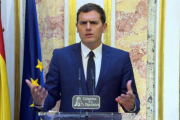 Albert Rivera, durante la comparecencia de esta tarde en el Congreso.-TVE