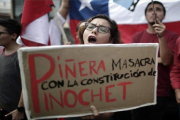 Protestas en Chile exigiendo una nueva Constitución.-EFE