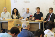 (De izq. a dch), Nava, Martínez, Sendino, Linares y Angulo durante la presentación de la cita de este fin de semana.-I. L. M.