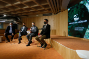 Miguel Ángel Pinto (izquierda), Daniel de la Rosa, Rafael Barbero y Josué Temiño, durante la presentación. SANTI OTERO