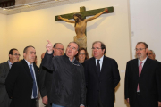 El presidente de la Junta de Castilla y León, Juan Vicente Herrera, visita el Museo de Arte Sacro de Becerril de Campos (Palencia) acompañado, entre otros, del consejero de Educación, Fernando Rey, y de la presidenta de la Diputación, Ángeles Armisén-Ical