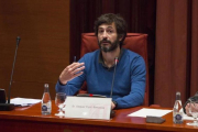 Oleguer Pujol, durante su comparecencia en la comisión de investigación sobre corrupción del Parlament.-FERRAN NADEU