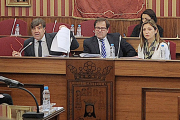 Fernando Gómez, ayer, en un momento de su comparecencia.-ISRAEL L. MURILLO