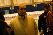 José María Caneda, el expresidente del Compostela, en el campo de San Lázaro.-CARLOS LAGO