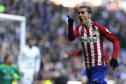 Griezmann celebra el gol que dio el triunfo rojiblanco en el Bernabéu.-JUAN MANUEL PRATS