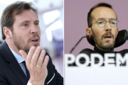 El socialista Óscar Puente y el podemista Pablo Echenique.-EL PERIÓDICO