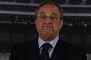 Florentino Pérez, en una comparecencia reciente en el Bernabéu.-DAVID CASTRO