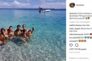 Messi y Suárez, con sus respectivas familias en Barbuda.-INSTAGRAM