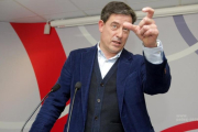 José Ramón Gómez Besteiro, en la rueda de prensa que ofreció el pasado 12 de marzo en la sede de los socialistas gallegos.-EFE / XOAN REY