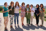 De izquierda a derecha, Yesica Abad, María José Sordo, Almudena Sancho, Marilena Bonilla, Natalia Ortega, Josita Martín Berdugo, María del Yerro y Belén Sanz.-L.V.