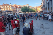 Imagen de la manifestación celebrada ayer en la plaza Mayor de Aranda de Duero