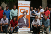 Foto de grupo de militantes y simpatizantes de Ciudadanos durante su visita a Pancorbo este fin de semana.-ECB
