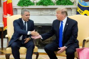 El presidente estadounidense  Donald Trump recibe al presidente de Colombia  Ivan Duque. EFE  Michael Reynolds.-EPA