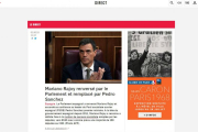 Portada web del diario francés Libération sobre la moción de censura a Mariano Rajoy.-EL PERIÓDICO