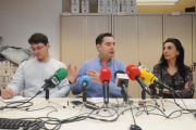 Salinero, De la Rosa y Bañeres, ayer, juntos en rueda de prensa.-ISRAEL L. MURILLO
