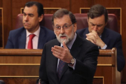 Mariano Rajoy, durante su intervención en la sesión de control al Ejecutivo, el miércoles pasado.-/ EFE / BALLESTEROS (EFE)
