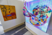 Obras de la exposición Vanguardia burgalesa II, en el Monasterio de San Juan.