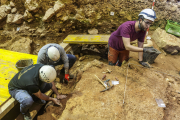 Imagen de la actual campaña de excavaciones en Atapuerca.