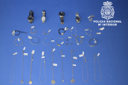 Imagen de las joyas recuperadas por la Policía.