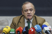 Fernando Martínez-Acitores (Vox), durante la rueda de prensa de balance de seis meses de mandato en el Ayuntamiento de Burrgos.
