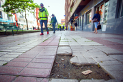 Estado de la zona más deteriorada de la calle Calzadas en la ciudad de Burgos.