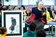 La bailarina Ana Laguna mantiene una charla con el alumnado de 5º y 6º de Danza Clásica de la Escuela Profesional de Danza de Castilla y León de Burgos.