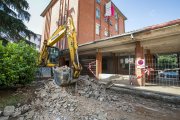 Estado de las obras en el barrio de San Cristóbal durante la visita realizada por el concejal de Urbanismo, Juan Manuel Manso.