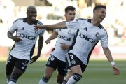 Dani Ojeda celebra un gol de Burgos CF.