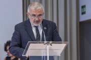 Pedro de la Fuente, durante el acto de la fiesta de Instituciones Penitenciarias.