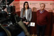 Los portavoces de PP y Vox, Andrea Ballesteros y Fernando Martínez-Acitores, tras la reunión mantenida con los representantes de Accem, Atalaya, Burgos Acoge y Cáritas.