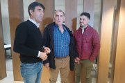 Esteban Martínez (Asaja), Gabriel Delgado (UPA) y Diego Saldaña (COAG).