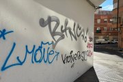 Las pintadas campan a sus anchas por muchas calles de Aranda