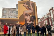 El alcalde y concejales visitan el nuevo mural de Santa Catalina