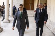 El ministro de Justicia, Félix Bolaños, junto al delegado del Gobierno en Castilla y León, Nicanor Sen, en su visita a Valladolid.