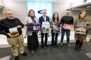 De i. a d.: René Jesús Payo, Raquel Pérez, Emilio de Domingo, Laura Sebastián, Julián Hoyos y Silvia Arribas, en la presentación de los cursos y publicaciones de la Cátedra.