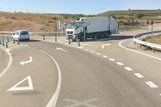 Imagen del cruce de la carretera BU-V-2031 con la autovía A-11