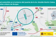 Inversión de 3,8 millones para las obras para adecuar al paso de peatones y bicis el puente de la Av. Alcalde Martín Cobos, en Burgos.