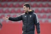Alessio Lisci da instrucciones en uno de los entrenamientos de esta semana, previo al partido ante el Albacete.
