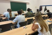 Examen de la PAU en un centro de la Universidad de Valladolid en 2025.
