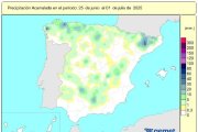 Las lluvias acumuladas en este año hidrológico ascienden a 624 l/m2, un 13% más de lo habitual.