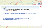 Información de la DGT sobre el accidente en la AP-1 en Zuñeda.