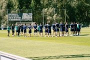 Ramis da instrucciones durante un entrenamiento a la plantilla, de los que podrá contar con todos para la próxima jornada excepto Íñigo Córdoba.