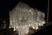 Iluminación del Castillo, en un momento de las pruebas realizadas.