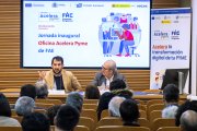 El director general de Red.es, Jesús Herrero, y el presidente de FAE, Nacho San Millán, en la presentación a las empresas de Burgos de la tercera Oficina Acelera Pyme.